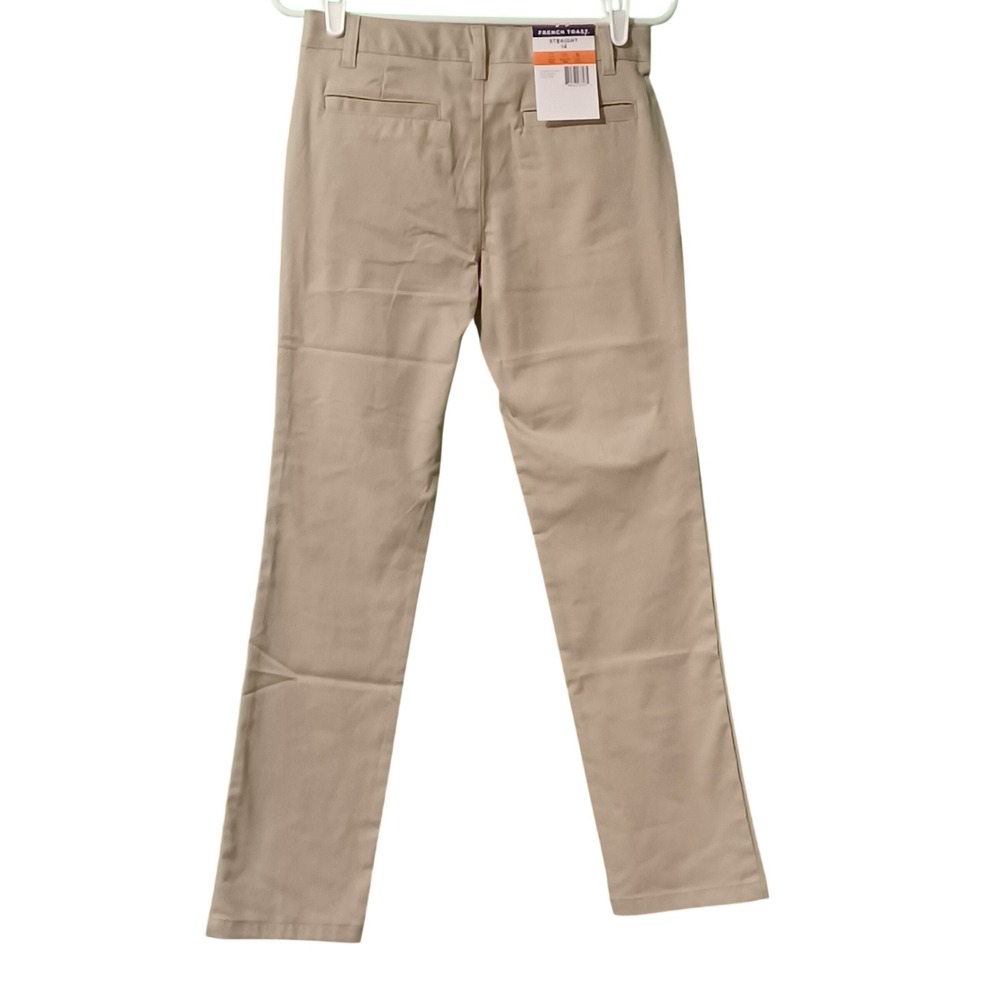 French Toast Girls Khaki Straight Leg Pants 14 Adj Waist‎ Power Knees SK9490